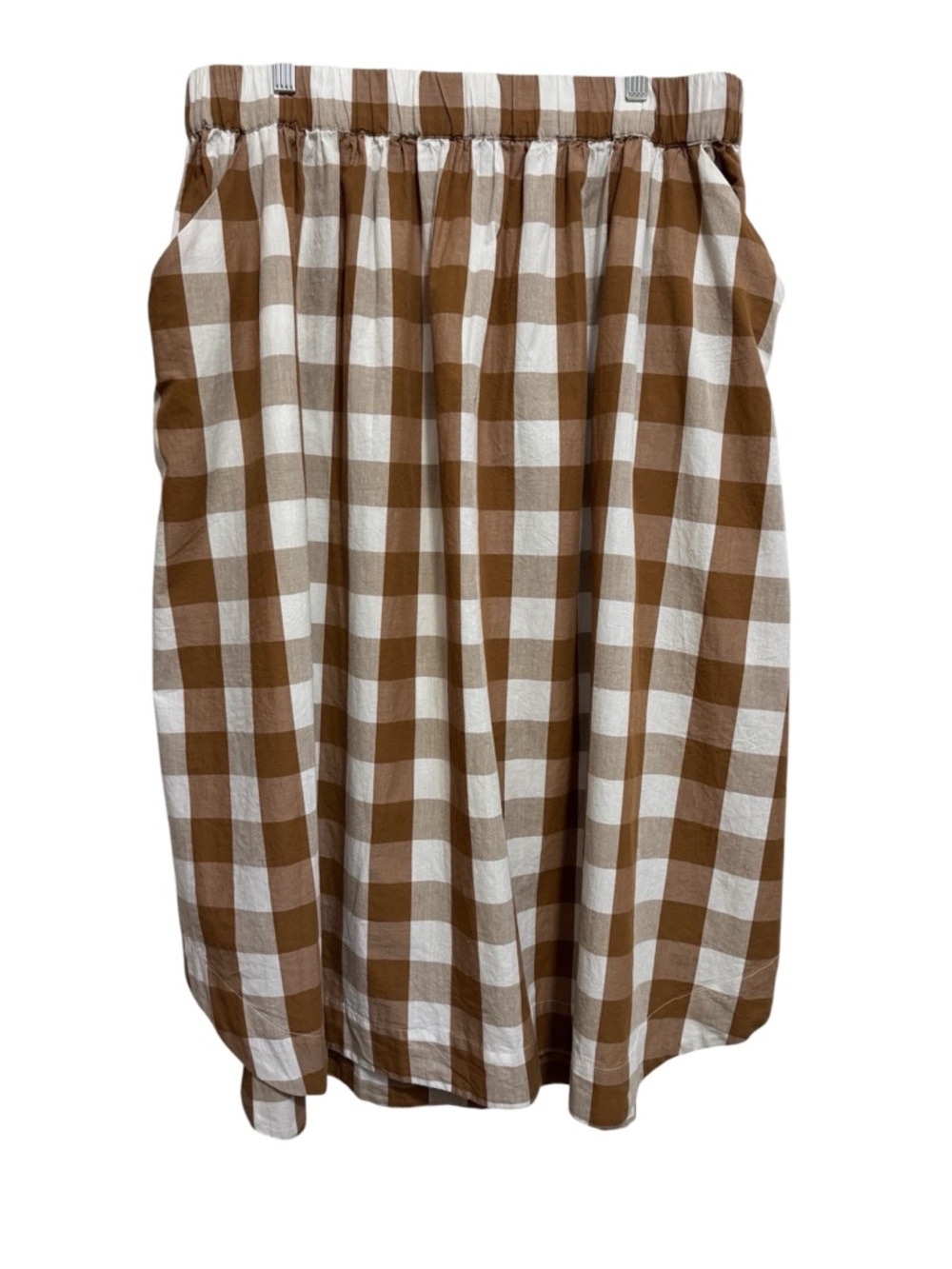Whit Two Anthropologie Cotton Gingham Midi Skirt Women’s 1X Plaid Summer Cottage